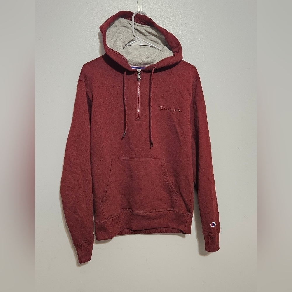 Mens Champion 1/4 zip up hoodie EUC Small
